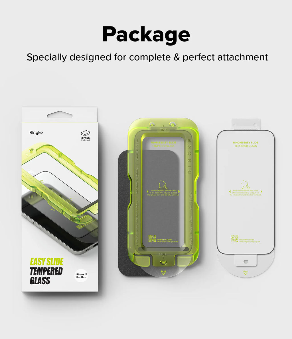 Protector de pantalla iPhone 17 Pro Max | Easy Slide Tempered Glass